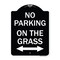 Signmission No Parking on Grass W/ Bidirectional Arrow Heavy-Gauge Aluminum Sign, 24" x 18", BW-1824-23689 A-DES-BW-1824-23689 - alternate 1